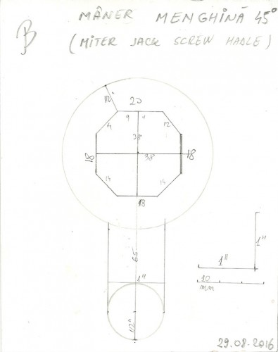 Desen mâner după măsurarea secțiunii șurubului